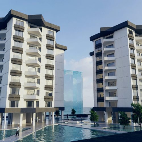 ABAZA Towers architectural design – tower facade detail