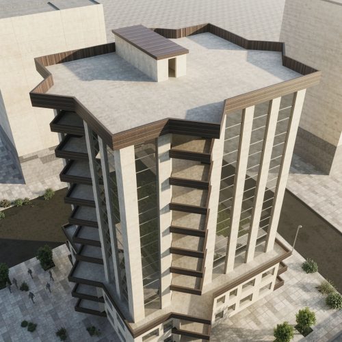 ABAZA Towers architectural design – tower facade detail